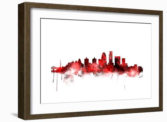 Louisville Kentucky City Skyline-Michael Tompsett-Framed Art Print