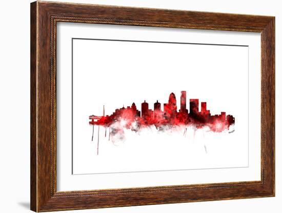 Louisville Kentucky City Skyline-Michael Tompsett-Framed Art Print