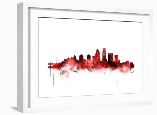 Louisville Kentucky City Skyline-Michael Tompsett-Framed Art Print