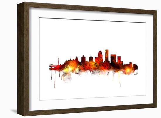 Louisville Kentucky City Skyline-Michael Tompsett-Framed Art Print