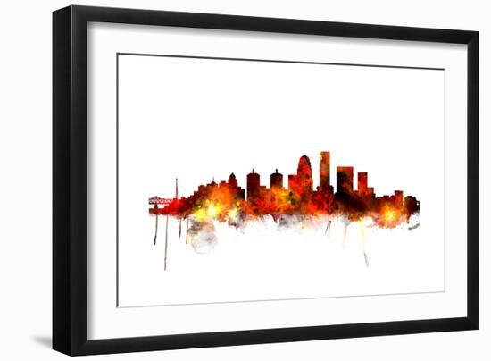 Louisville Kentucky City Skyline-Michael Tompsett-Framed Art Print