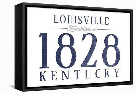 Louisville, Kentucky - Established Date (Blue)-Lantern Press-Framed Stretched Canvas