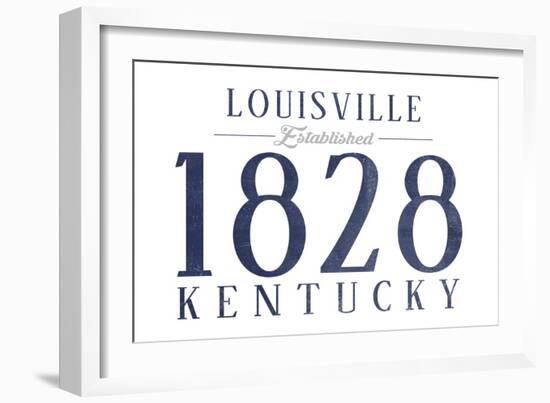 Louisville, Kentucky - Established Date (Blue)-Lantern Press-Framed Art Print