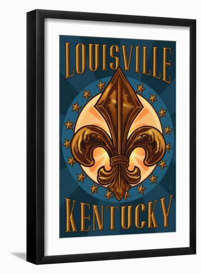 Louisville, Kentucky - Fleur de Lis-Lantern Press-Framed Art Print
