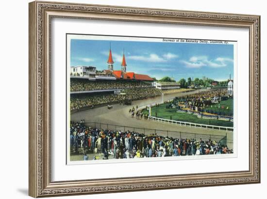 Louisville, Kentucky - General View of Crowds at the Kentucky Derby, c.1939-Lantern Press-Framed Art Print