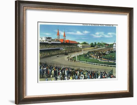 Louisville, Kentucky - General View of Crowds at the Kentucky Derby, c.1939-Lantern Press-Framed Art Print