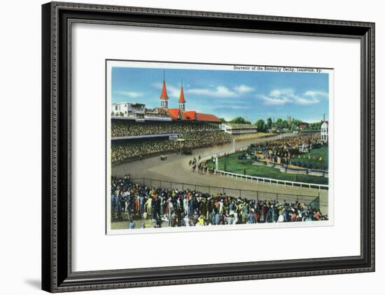 Louisville, Kentucky - General View of Crowds at the Kentucky Derby, c.1939-Lantern Press-Framed Art Print