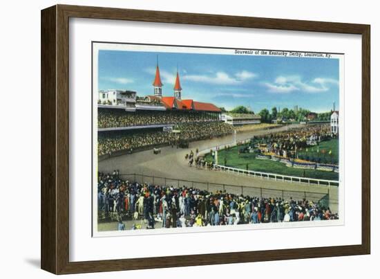 Louisville, Kentucky - General View of Crowds at the Kentucky Derby, c.1939-Lantern Press-Framed Art Print
