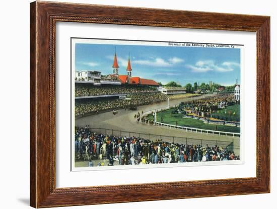 Louisville, Kentucky - General View of Crowds at the Kentucky Derby, c.1939-Lantern Press-Framed Art Print