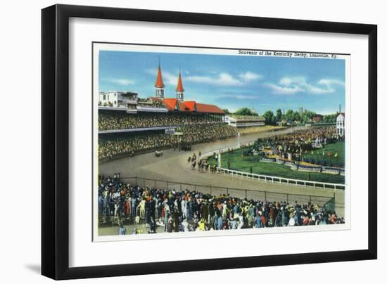 Louisville, Kentucky - General View of Crowds at the Kentucky Derby, c.1939-Lantern Press-Framed Art Print