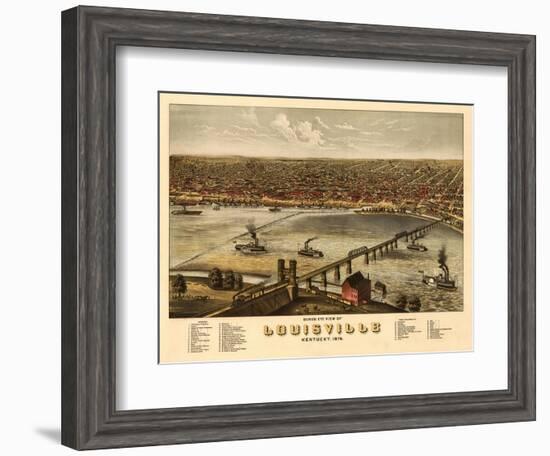 Louisville, Kentucky - Panoramic Map-Lantern Press-Framed Art Print