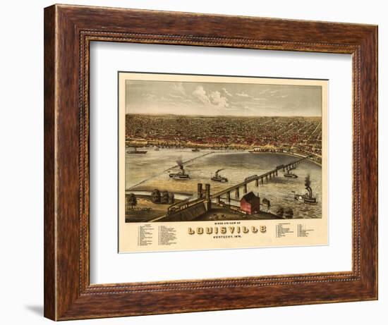 Louisville, Kentucky - Panoramic Map-Lantern Press-Framed Art Print