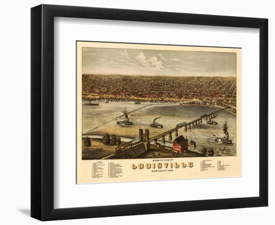 Louisville, Kentucky - Panoramic Map-Lantern Press-Framed Art Print