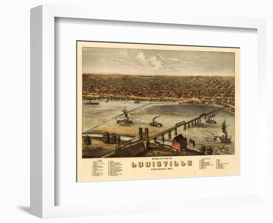 Louisville, Kentucky - Panoramic Map-Lantern Press-Framed Art Print