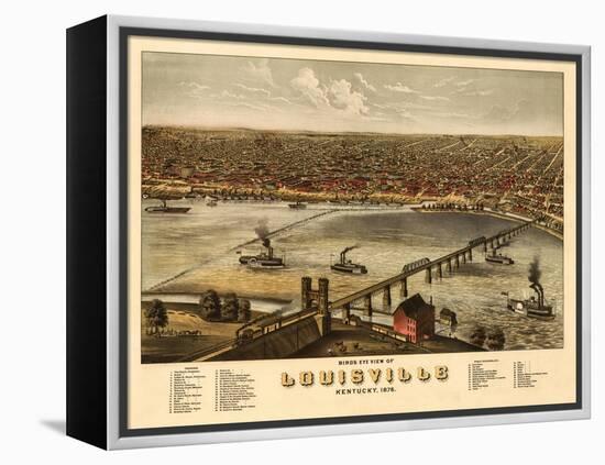 Louisville, Kentucky - Panoramic Map-Lantern Press-Framed Stretched Canvas