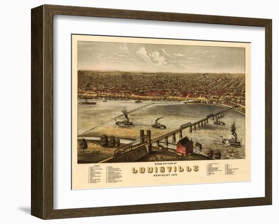 Louisville, Kentucky - Panoramic Map-Lantern Press-Framed Art Print