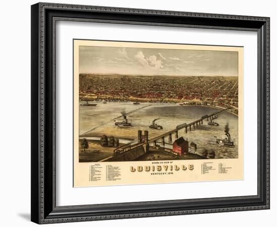 Louisville, Kentucky - Panoramic Map-Lantern Press-Framed Art Print