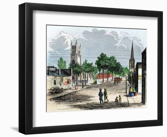 Louisville (Kentucky Usa), at the Intersection of Green Street and the 6Th, circa 1850 - Colorisee-null-Framed Giclee Print