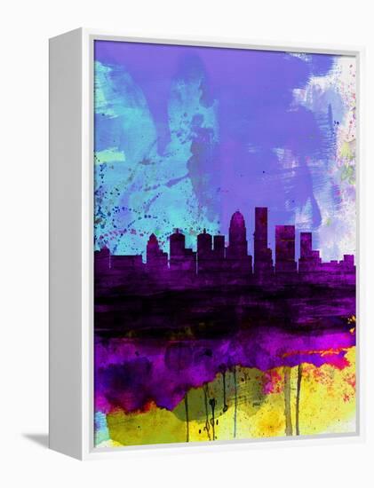Louisville Watercolor Skyline-NaxArt-Framed Stretched Canvas