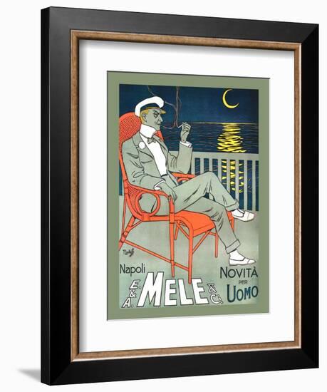 Lounging in Mele Fashion and under a Crescent Moon-Franz Laskoff-Framed Art Print