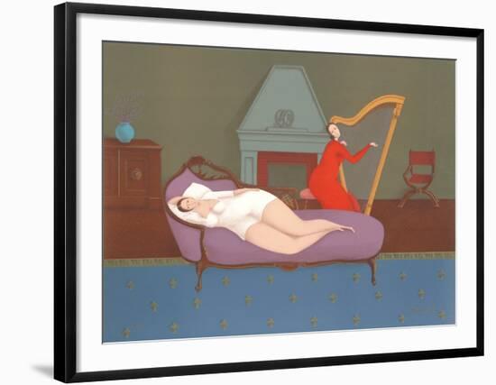 Lounging with Harp-Branko Bahunek-Framed Limited Edition