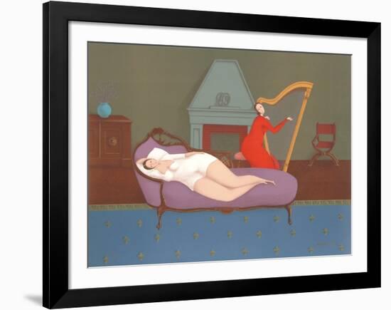 Lounging with Harp-Branko Bahunek-Framed Limited Edition