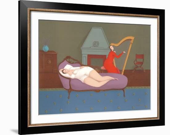 Lounging with Harp-Branko Bahunek-Framed Limited Edition