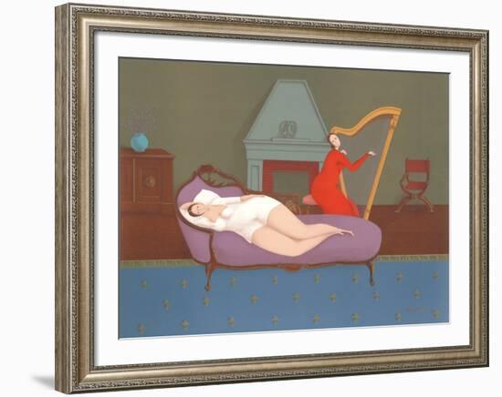 Lounging with Harp-Branko Bahunek-Framed Limited Edition