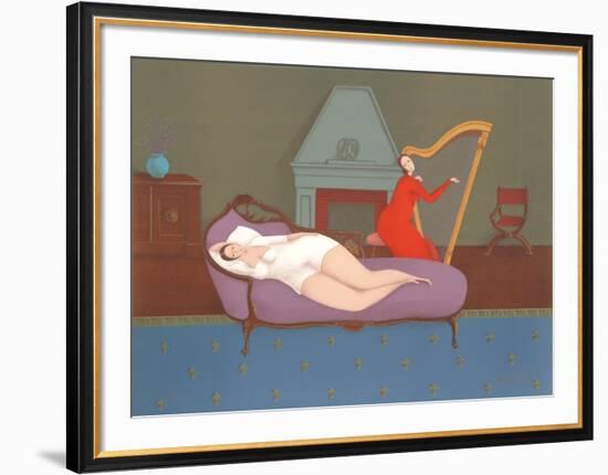 Lounging with Harp-Branko Bahunek-Framed Limited Edition