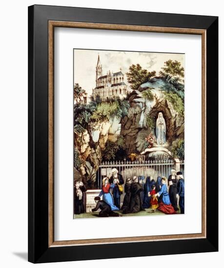 Lourdes, France, Pilgrims at the Shrine of Our Lady of Lourdes, 1890s-Currier & Ives-Framed Art Print