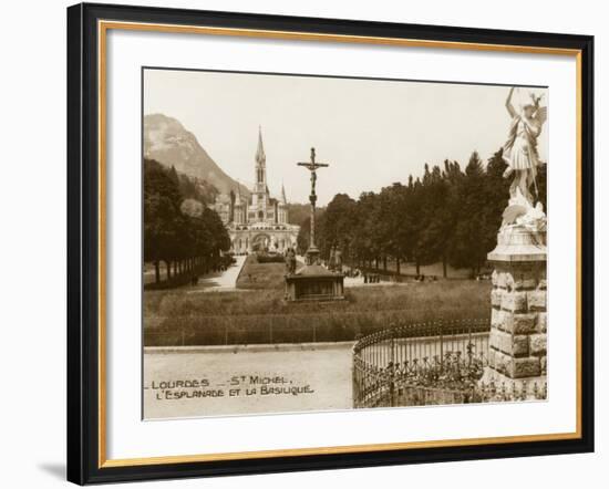 Lourdes - Statue of St. Michael-null-Framed Photographic Print