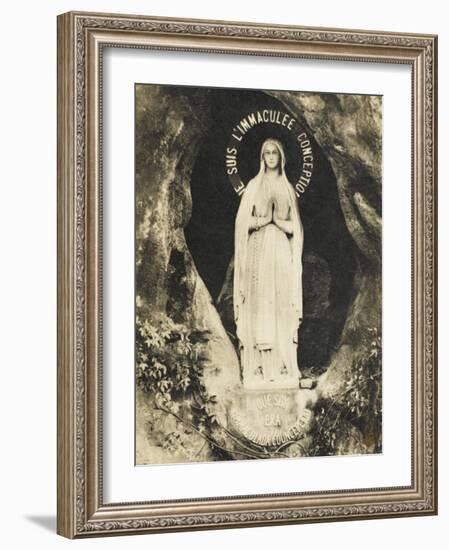 Lourdes - the Statue in the Grotto-null-Framed Photographic Print