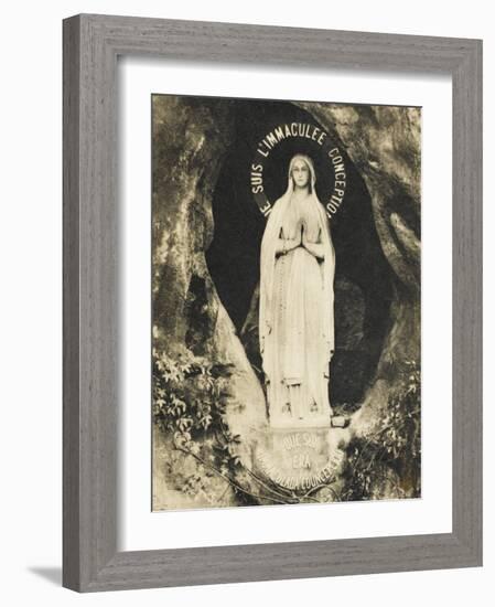 Lourdes - the Statue in the Grotto-null-Framed Photographic Print