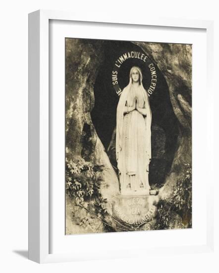 Lourdes - the Statue in the Grotto-null-Framed Photographic Print