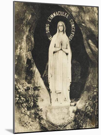 Lourdes - the Statue in the Grotto-null-Mounted Photographic Print