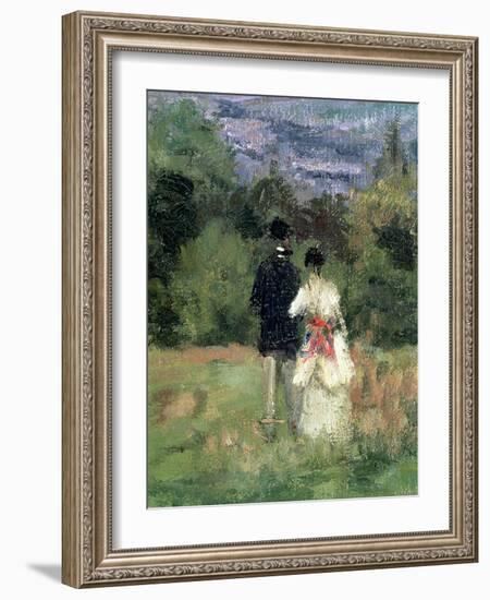 Louveciennes, Detail of Lovers-Camille Pissarro-Framed Giclee Print