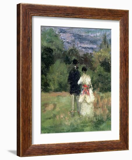 Louveciennes, Detail of Lovers-Camille Pissarro-Framed Giclee Print