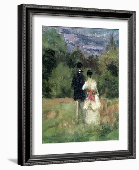 Louveciennes, Detail of Lovers-Camille Pissarro-Framed Giclee Print