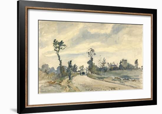 Louveciennes, Route de Saint-Germain-Camille Pissarro-Framed Art Print