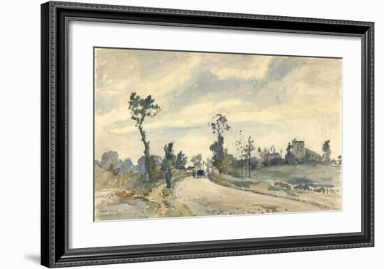 Louveciennes, Route de Saint-Germain-Camille Pissarro-Framed Art Print