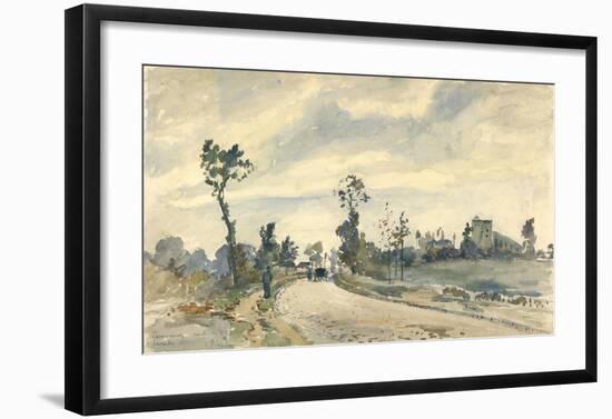 Louveciennes, Route de Saint-Germain-Camille Pissarro-Framed Art Print