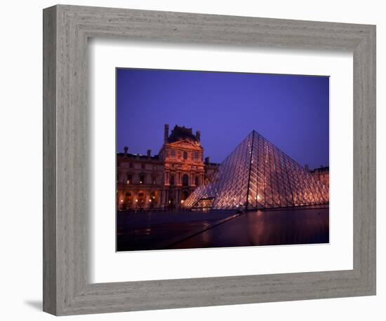 Louvre Museum at Night, Paris, France-Bill Bachmann-Framed Photographic Print