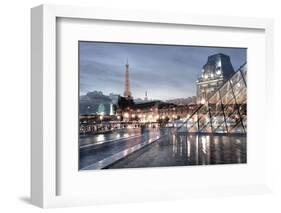 Louvre with Eiffel Tower Vista #1-Alan Blaustein-Framed Photographic Print