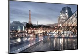 Louvre with Eiffel Tower Vista #1-Alan Blaustein-Mounted Photographic Print