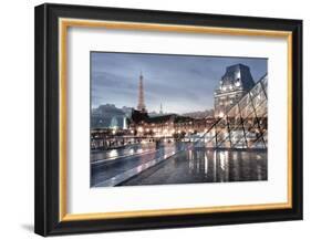 Louvre with Eiffel Tower Vista #1-Alan Blaustein-Framed Photographic Print