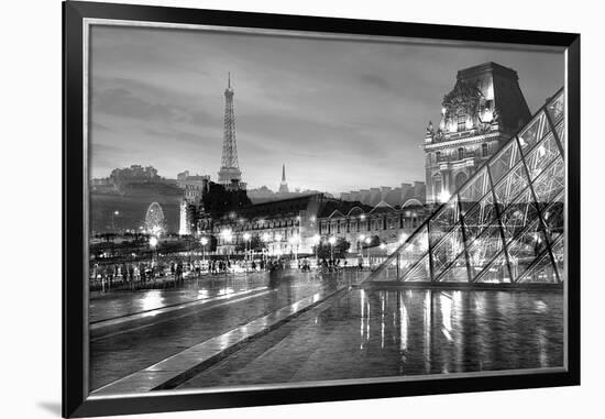 Louvre with Eiffel Tower Vista #2-Alan Blaustein-Framed Photographic Print