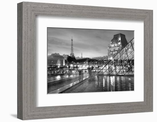 Louvre with Eiffel Tower Vista #2-Alan Blaustein-Framed Premium Photographic Print