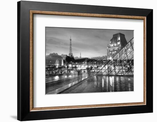 Louvre with Eiffel Tower Vista #2-Alan Blaustein-Framed Premium Photographic Print