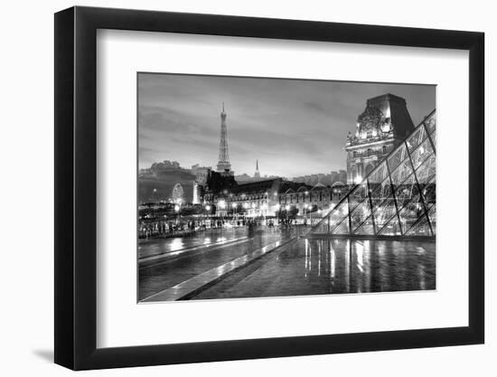 Louvre with Eiffel Tower Vista #2-Alan Blaustein-Framed Premium Photographic Print