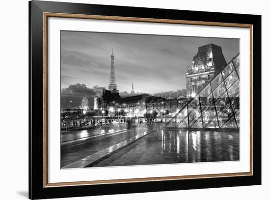 Louvre with Eiffel Tower Vista #2-Alan Blaustein-Framed Photographic Print